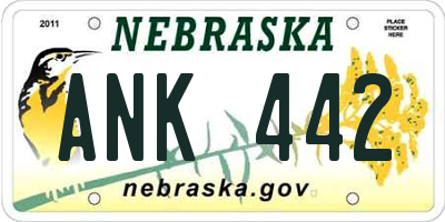 NE license plate ANK442