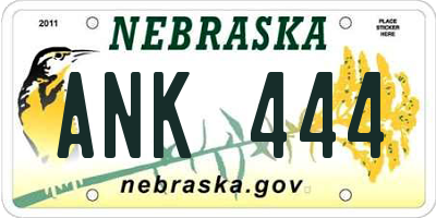 NE license plate ANK444