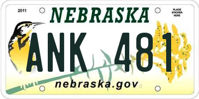 NE license plate ANK481