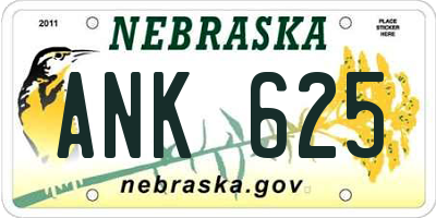 NE license plate ANK625