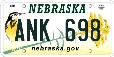 NE license plate ANK698