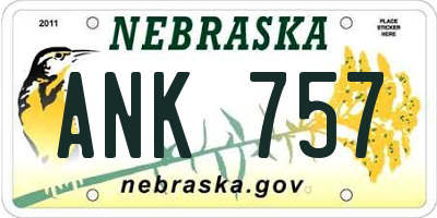 NE license plate ANK757