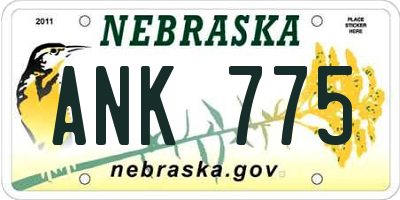 NE license plate ANK775
