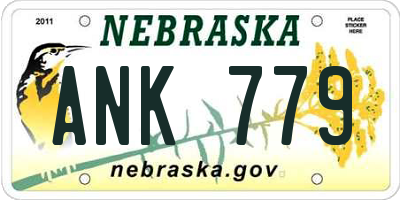 NE license plate ANK779