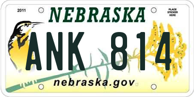 NE license plate ANK814