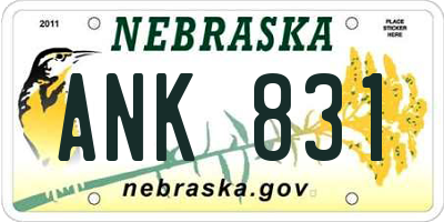 NE license plate ANK831