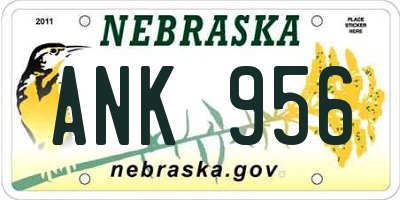 NE license plate ANK956