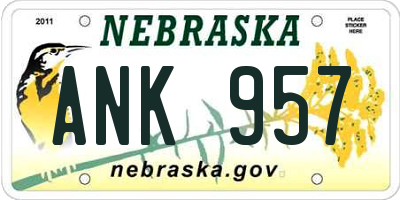 NE license plate ANK957