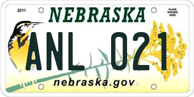 NE license plate ANL021