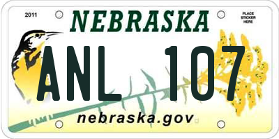 NE license plate ANL107