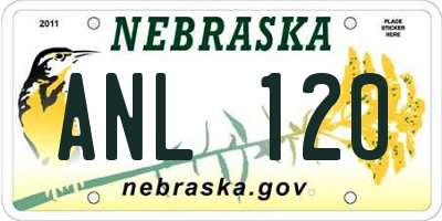 NE license plate ANL120