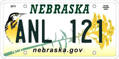 NE license plate ANL121