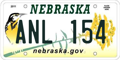 NE license plate ANL154