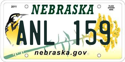 NE license plate ANL159
