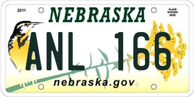 NE license plate ANL166