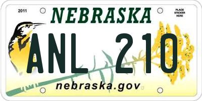 NE license plate ANL210