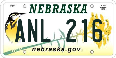 NE license plate ANL216