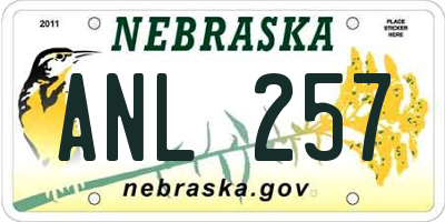NE license plate ANL257