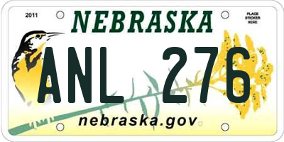 NE license plate ANL276
