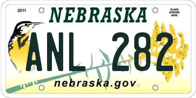 NE license plate ANL282