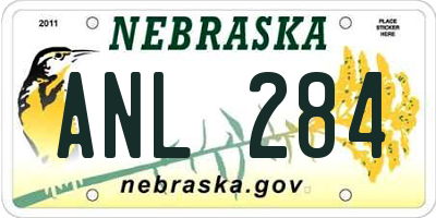 NE license plate ANL284