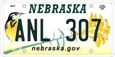 NE license plate ANL307