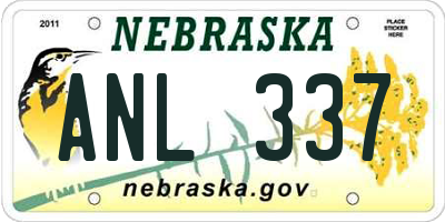 NE license plate ANL337