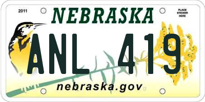 NE license plate ANL419