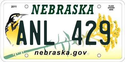 NE license plate ANL429