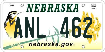 NE license plate ANL462