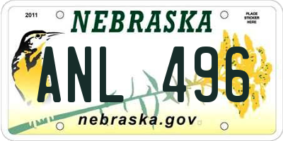NE license plate ANL496