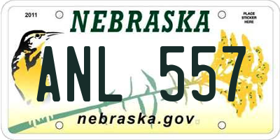 NE license plate ANL557