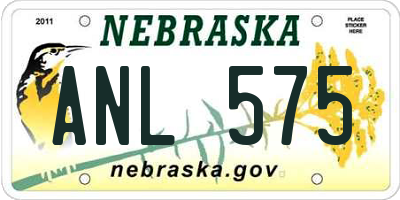 NE license plate ANL575