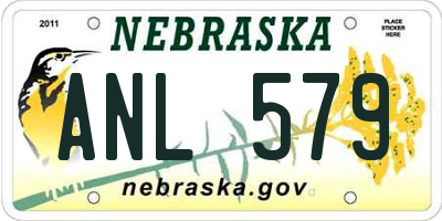 NE license plate ANL579
