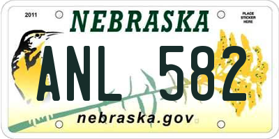 NE license plate ANL582