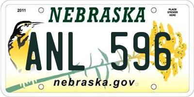 NE license plate ANL596