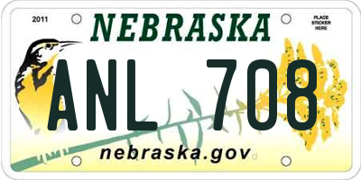 NE license plate ANL708