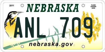 NE license plate ANL709