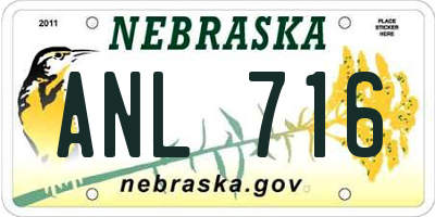 NE license plate ANL716