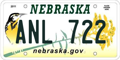 NE license plate ANL722