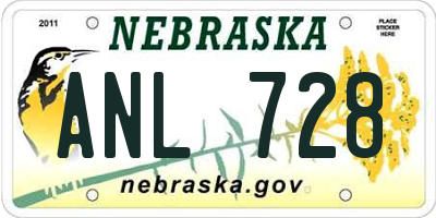 NE license plate ANL728