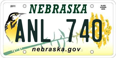 NE license plate ANL740