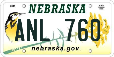 NE license plate ANL760