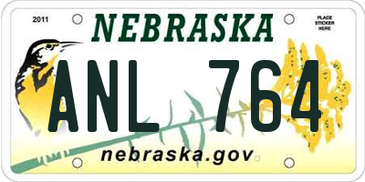 NE license plate ANL764