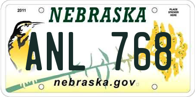 NE license plate ANL768