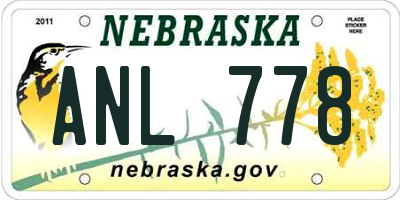 NE license plate ANL778