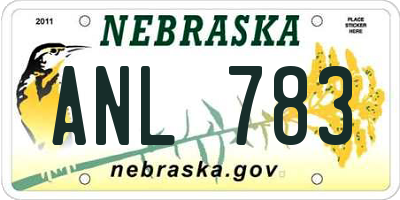 NE license plate ANL783