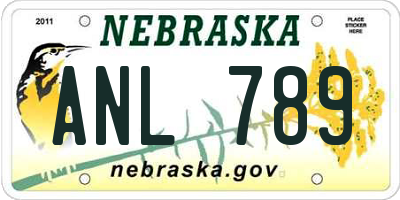 NE license plate ANL789