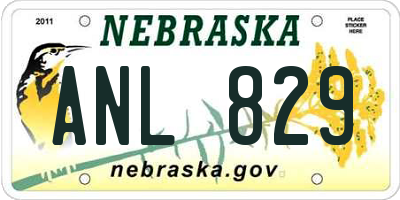 NE license plate ANL829