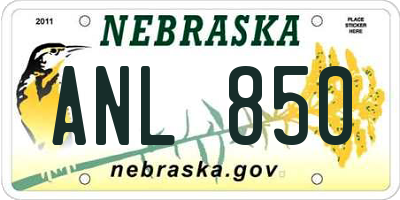 NE license plate ANL850